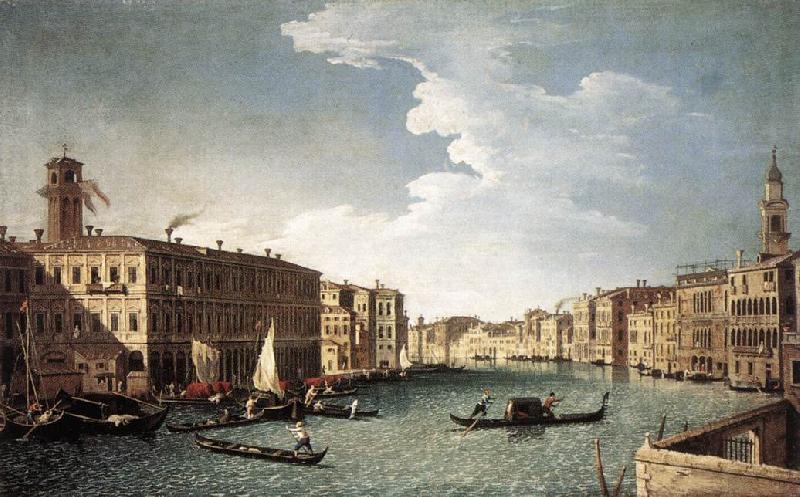 CANAL, Bernardo The Grand Canal with the Fabbriche Nuove at Rialto Spain oil painting art